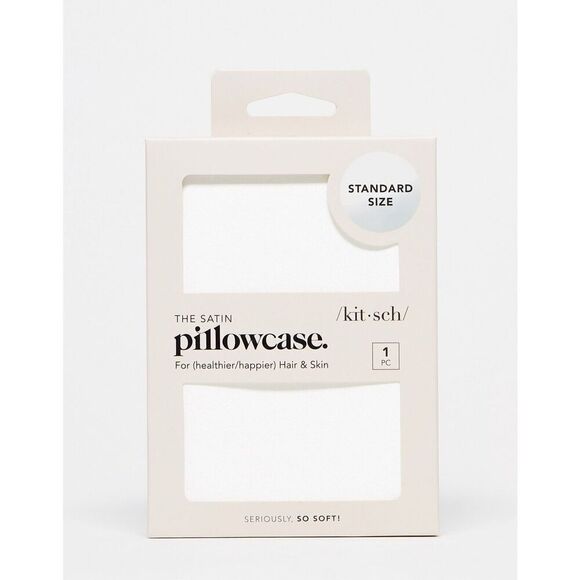 NWT Kitsch Satin Standard Pillowcase - Ivory - Picture 1 of 6
